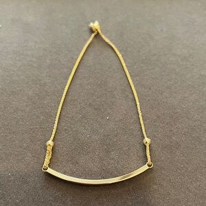 10k Gold Curved Bar Bolo Tie Bracelet